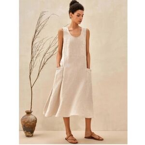 100% Linen Swing Beach Tank Dress GIANA